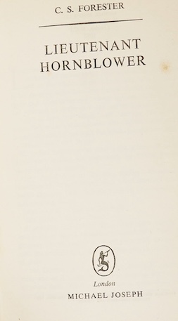 Forester, C.S - 2 works - Lieutenant Hornblower, 1st edition, 8vo, cloth with unclipped d/j, Michael Joseph, London, 1952 and Flying Colours, 1st edition, 8vo, red cloth, with unclipped d/j, Michael Joseph, London, 1938,